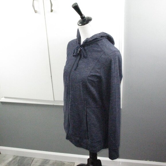 Tek Gear DryTek Navy Blue Zip Front Hoodie Size Large - Picture 2 of 4